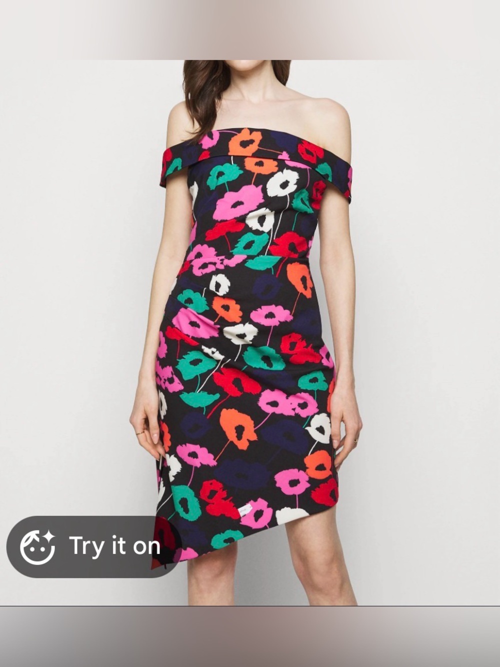 Milly Ally Off-Shoulder Floral Cocktail Dress Size 4